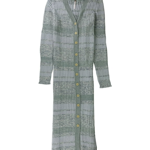 Free People Womens Cozy Up Cardigan Maxi Dress, Blue, X-Small