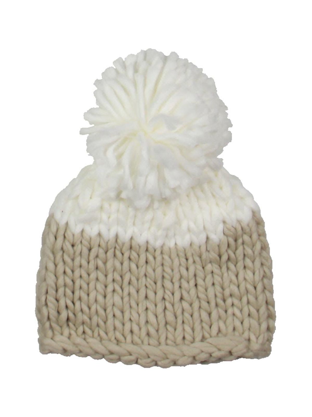 Free People Womens Cozy Up Pom Cold Weather Beanie Hat Ivory O/S - image 1 of 3