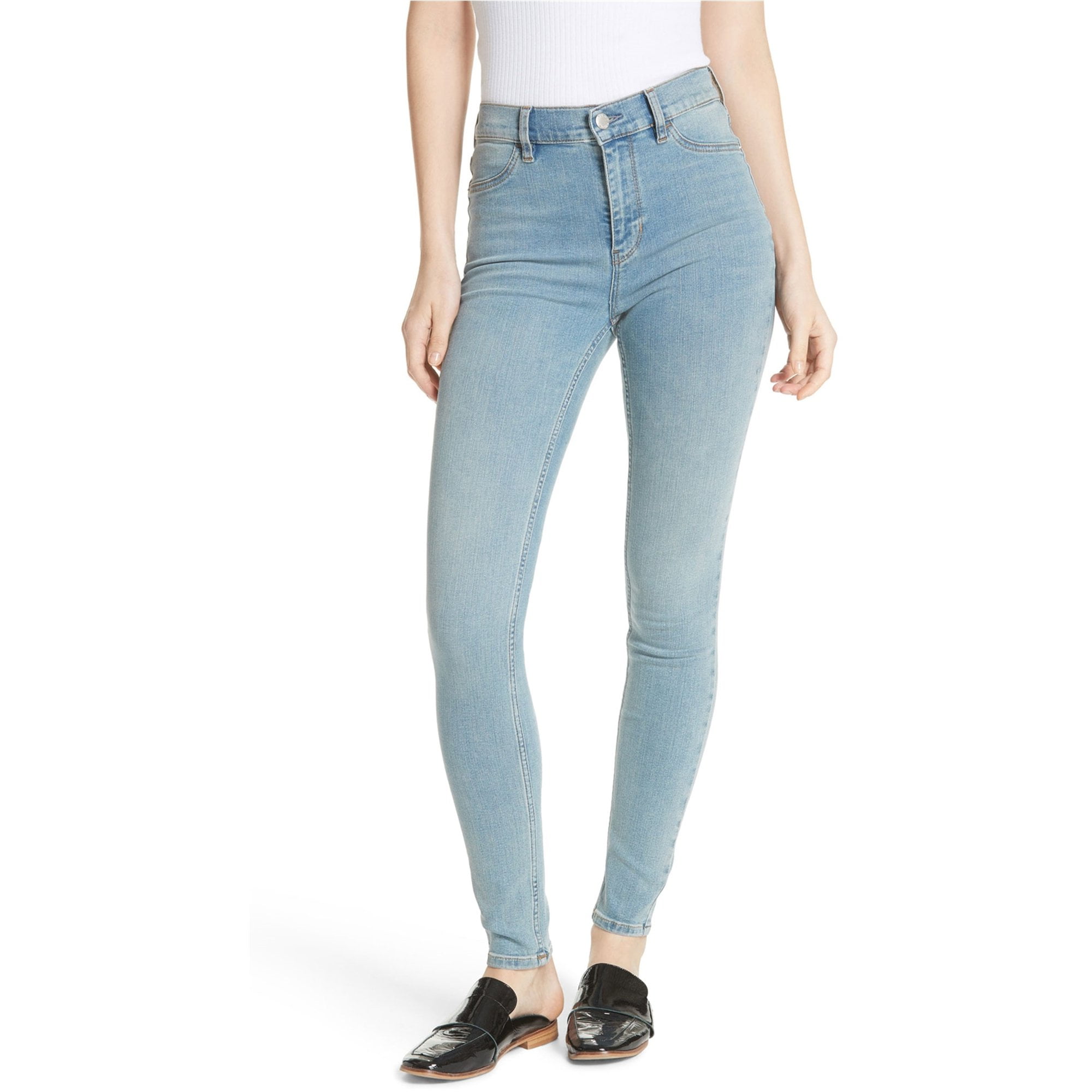 Free People Womens Denim Fitted Jeans, Blue, 26 Long - Walmart.com