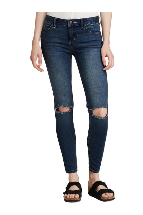 Womens Denim Mid-Rise Skinny Jeans