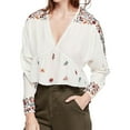 thumbnail image 1 of Free People Womens Embroidered Pullover Blouse, White, X-Small, 1 of 2