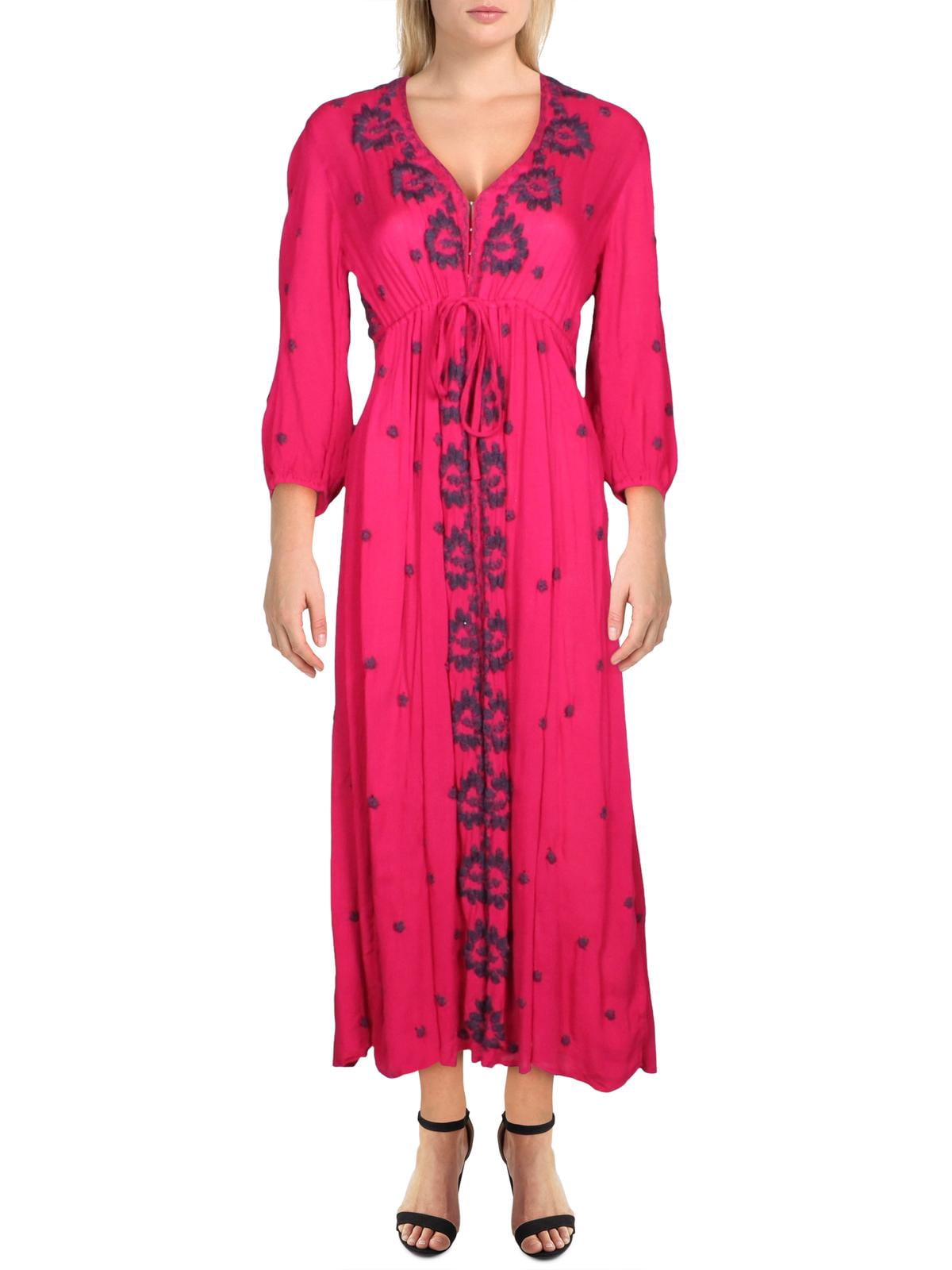 free people embroidered v neck maxi dress NWT Free People Riley Embroidered Maxi Dress Purple Gray Size S