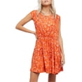thumbnail image 1 of Free People Womens Fake Love Printed Mini Dress, Orange, Small, 1 of 3