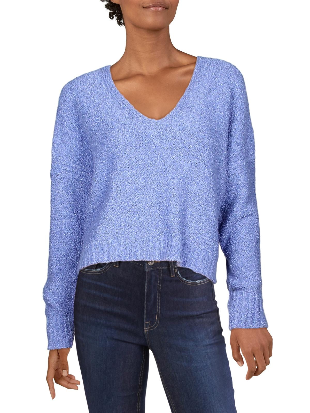 Free People Womens Finders Keepers Ribbed Trim V-Neck Sweater - Walmart.com