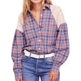 thumbnail image 1 of Free People Womens Fireside Nights Button Up Shirt, Blue, X-Small, 1 of 3