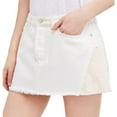 thumbnail image 1 of Free People Womens Frayed Hem Mini Skirt, Off-White, 29, 1 of 1