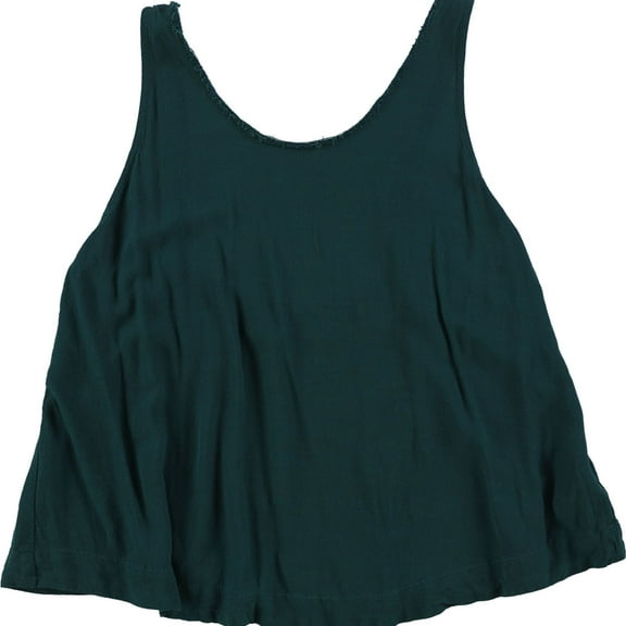 Free People Womens Fringe Collar Tank Top, Green, X-Small