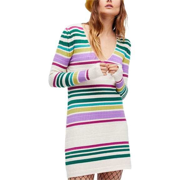 Free People Womens Gidget Sweater Dress, Multicoloured, X-Small
