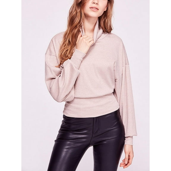 Free People Womens Glam Pullover Sweater, Off-White, Medium