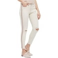 thumbnail image 1 of Free People Womens Glittery Skinny Fit Jeans Ivory 24, 1 of 2