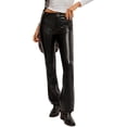 thumbnail image 1 of Free People Womens High-Rise Faux Leather Bootcut Pants, 1 of 3