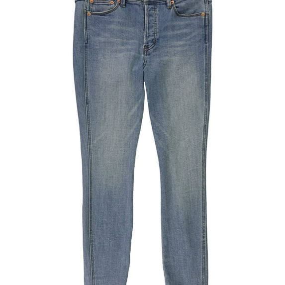 Free People Womens High Rise Slim Fit Skinny Jeans, Blue, 27