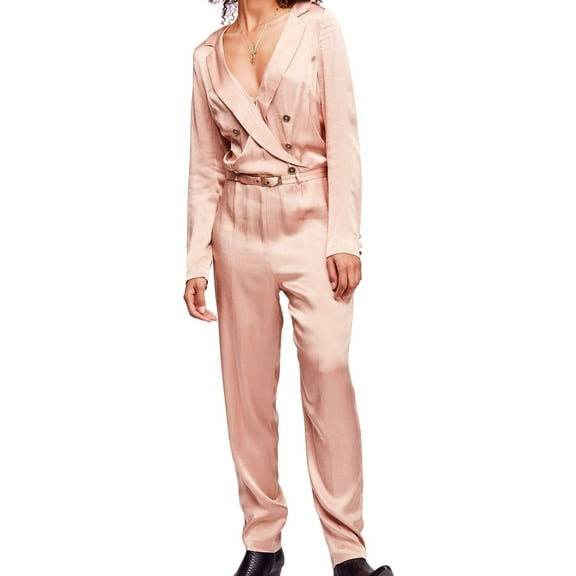 Free People Womens I Am A Woman Jumpsuit, Beige, 4