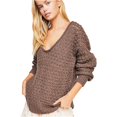 thumbnail image 1 of Free People Womens Knit Pullover Sweater, Brown, Medium, 1 of 3