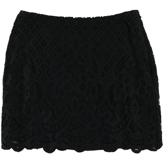 Free People Womens Lace A-line Skirt, Black, 0