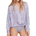 thumbnail image 1 of Free People Womens Ladylike Thong Bodysuit Jumpsuit, Blue, X-Small, 1 of 2