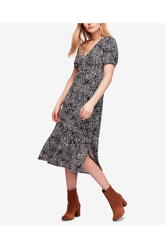 Womens Looking for Love Midi Dress, Black, 2