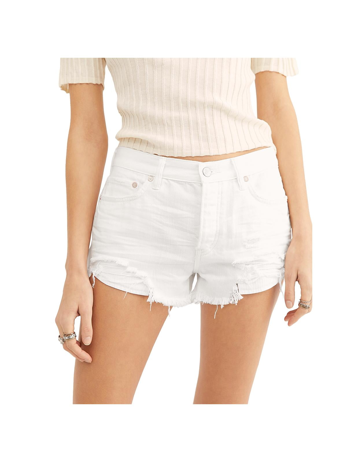 Free People Womens Loving Good Vibrations Denim Destroyed Cutoff Shorts Walmart