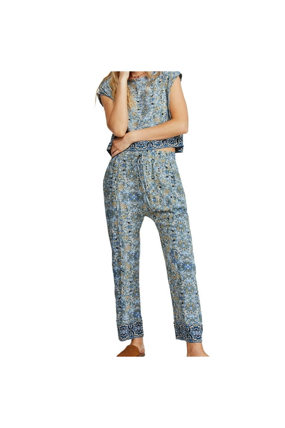 Womens Make My Day Pullover Blouse, Blue, X-Small