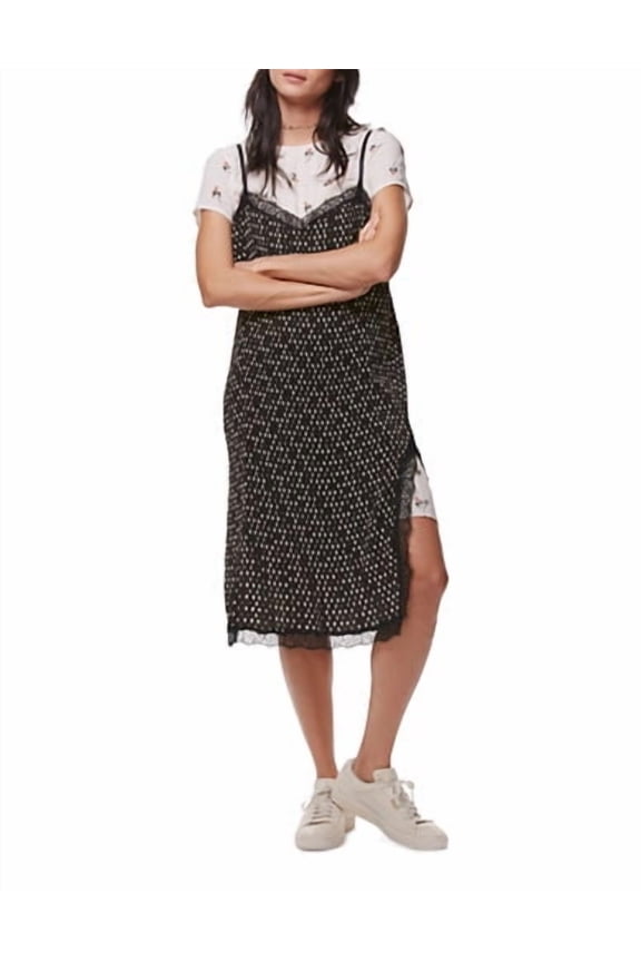 Womens Margot Twofer Slip Dress Black Combo 4