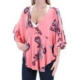thumbnail image 1 of Free People Womens Maui Wowie Knit Blouse, Pink, Large, 1 of 1