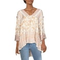 thumbnail image 1 of Free People Womens Moonlight Dance Printed Ruffled Mini Dress Ivory XS, 1 of 2