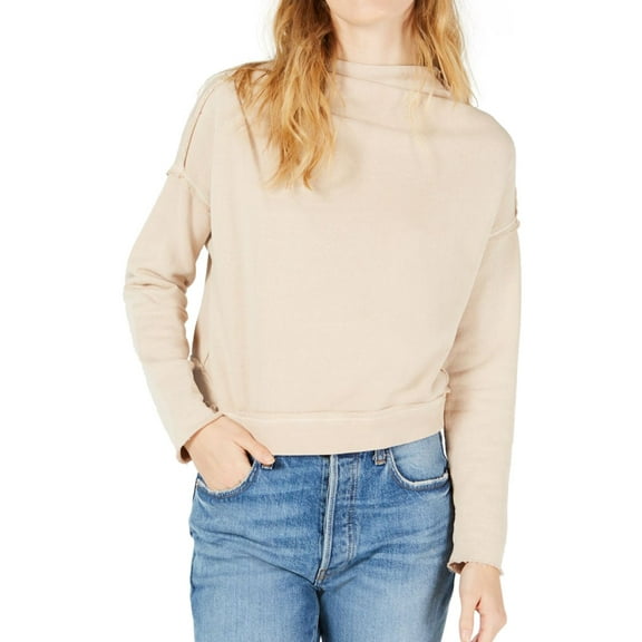 Free People Womens Oh Marley Pullover Sweater, Beige, Medium