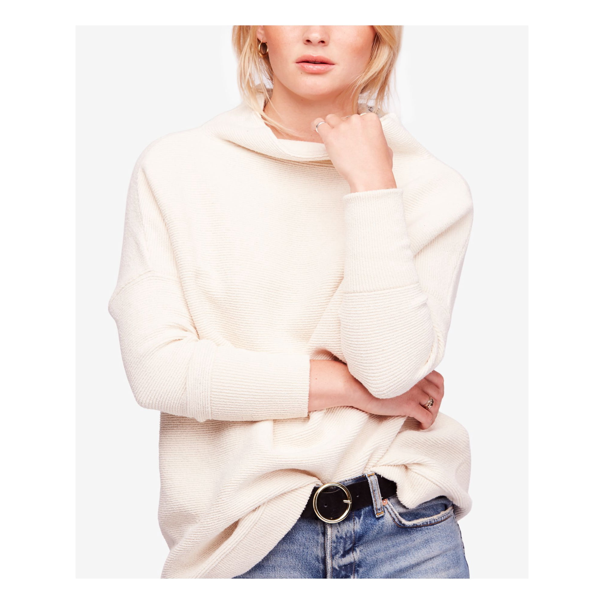 Free People Womens Ottoman Slouchy Tunic Sweater, White, Medium -  Walmart.com