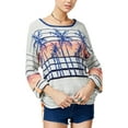thumbnail image 1 of Free People Womens Palm Breeze Graphic Sweater Sky S, 1 of 1