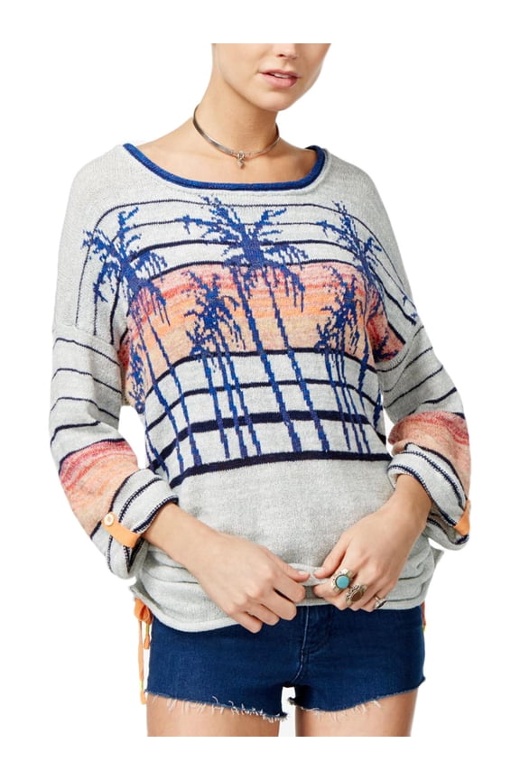 Womens Palm Breeze Graphic Sweater Sky S