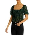 thumbnail image 1 of Free People Womens Penelope Printed Smocked Peplum Top, 1 of 2
