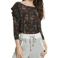 thumbnail image 1 of Free People Womens People Dock Street Knit Blouse, Black, Small, 1 of 3