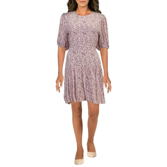 Free People Womens Printed Open Back Mini Dress