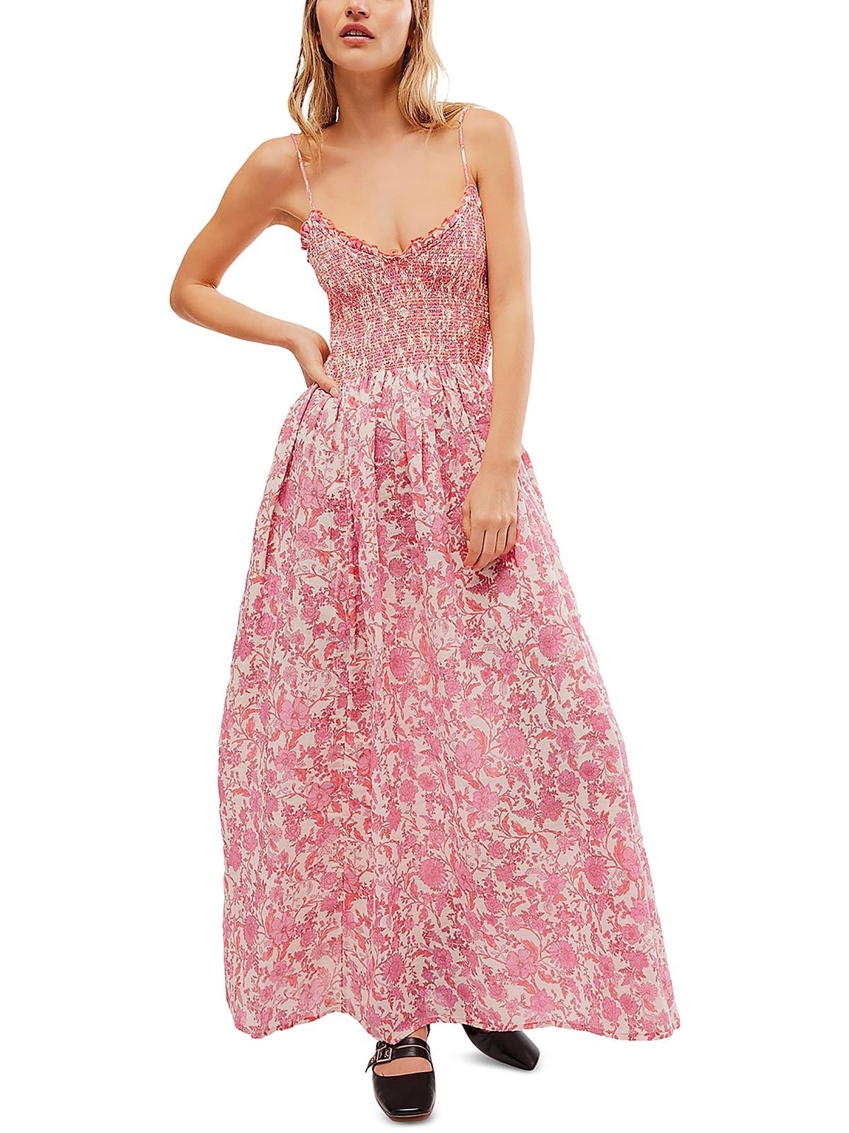 Free People Women's Sweet Nothings Floral Print Midi Dress Pink X-Large US  - Walmart.com