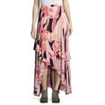 thumbnail image 1 of Free People Womens Printed Tiered High-Low Skirt, Orange, 2, 1 of 1