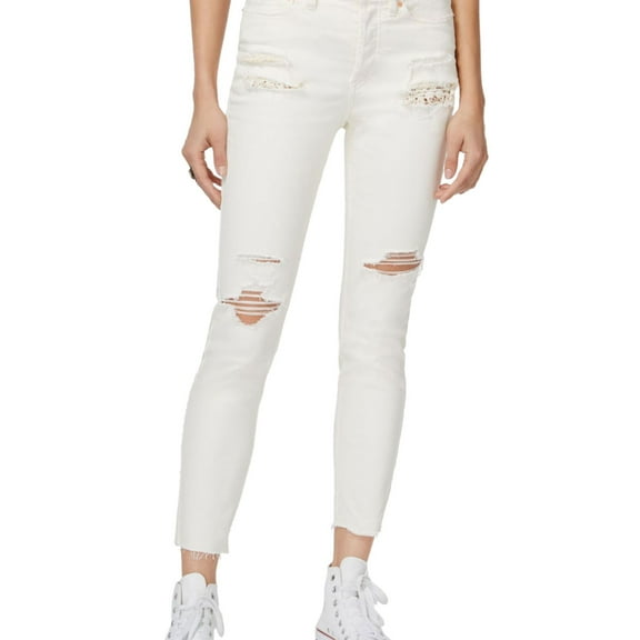 Free People Womens Ripped Skinny Fit Jeans