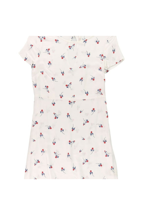 Womens Rose Shift Dress, White, 4