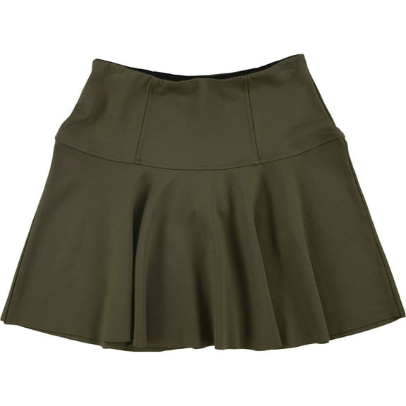 Free People Womens Ruffle A Line Mini Skirt, Green, Large