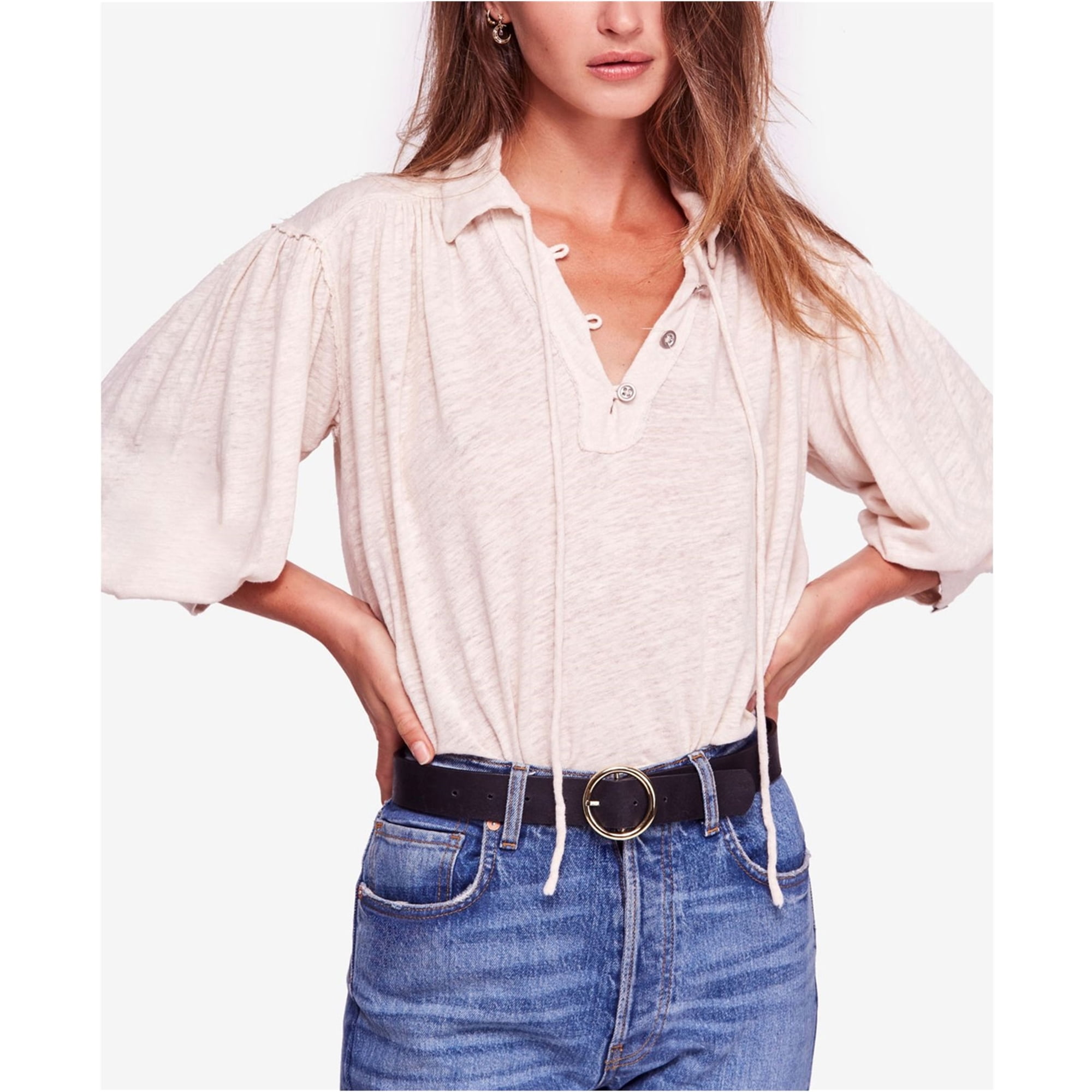 Free People Womens Rush Hour Peasant Blouse, Off-White, X-Small -  Walmart.com