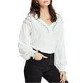 thumbnail image 1 of Free People Womens Siesta Fiesta Pullover Blouse, White, X-Small, 1 of 2