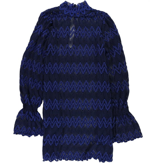 Free People Womens Simone lace A-line Dress, Blue, Small