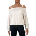 thumbnail image 1 of Free People Womens Sistine Hacci Knit Cold Shoulder Pullover Sweater, 1 of 4