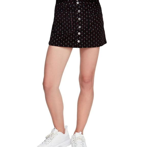 Free People Womens Solid Mini Skirt, Black, 24