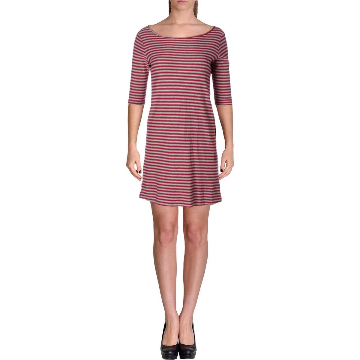 Free People Womens Striped Elbow Sleeves T-Shirt Dress Red M Free People Womens Striped Elbow Sleeves T-Shirt Dress Red M