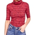 thumbnail image 1 of Free People Womens Dyed Turtleneck Pullover Blouse, Red, X-Small, 1 of 2