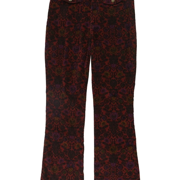 Free People Womens Tailored Flare Casual Cropped Pants, Red, 4