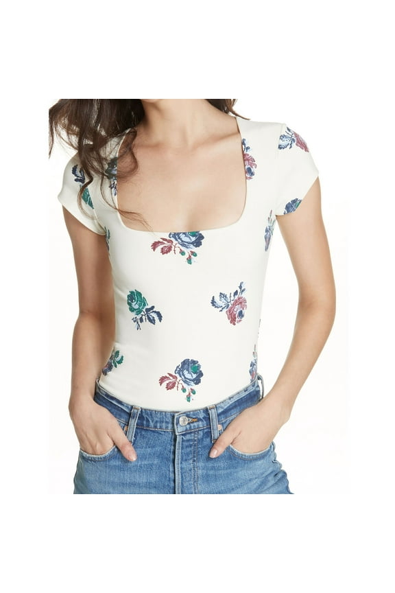 Womens Thong Bodysuit Jumpsuit, Off-White, Small