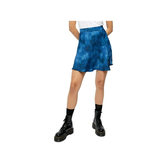 Free People Womens Tie-Dye Flirty Mini Skirt Navy 4
