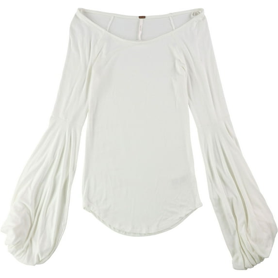 Free People Womens To The Tropics Basic T-Shirt, Off White, X-Small