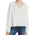 thumbnail image 1 of Free People Womens Tropical Summer Knit Blouse, White, Small, 1 of 2